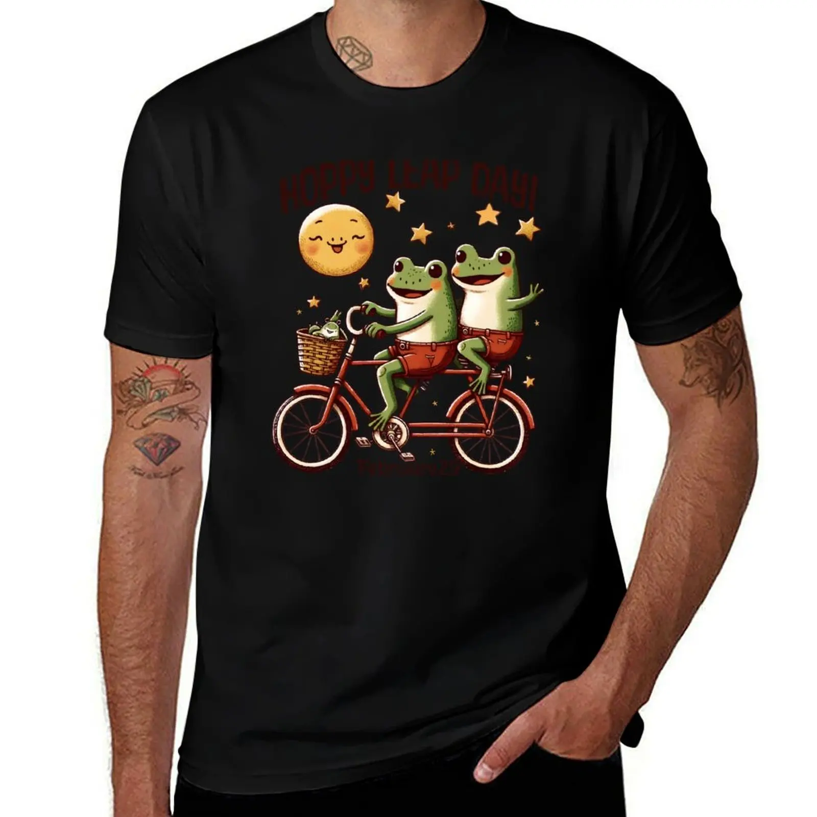 

Hoppy Leap Day - Tandem Frogs T-Shirt sports fans blanks funny gifts oversize t-shirts man slim fit t shirts for men