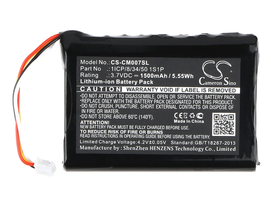 

GreenBatteryPower CameronSino 1500mAh 3.7V 5.55Wh Battery Pack Li-ion Battery for Custom Battery Pack 1ICP/8/34/50 1S1P