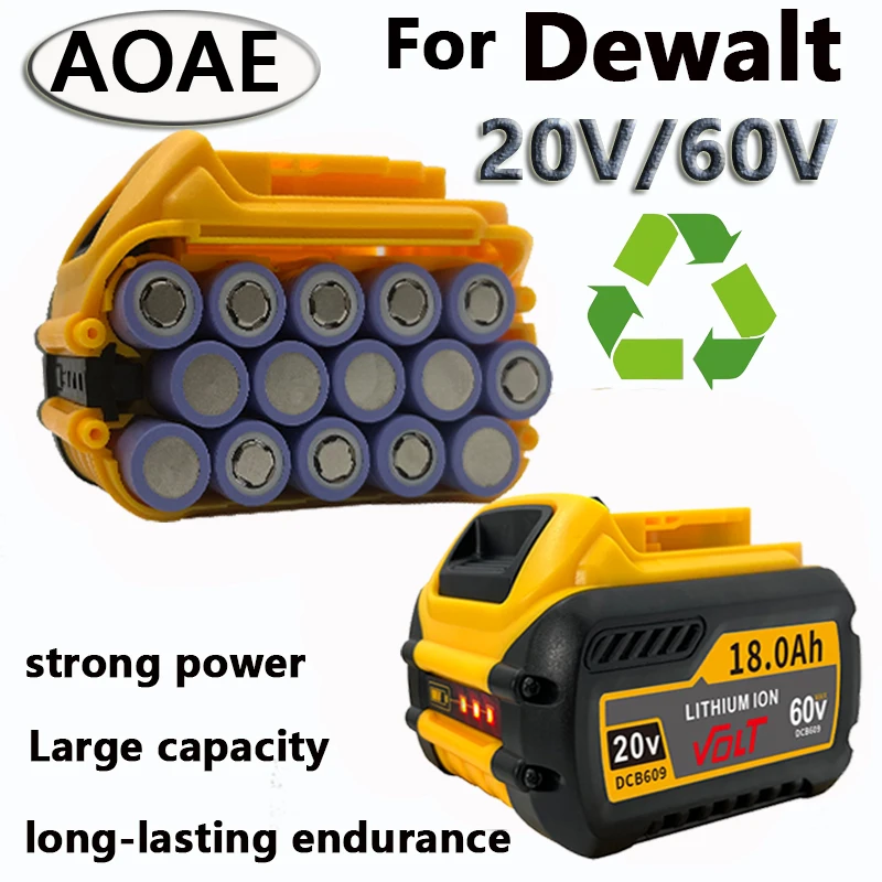 DCB200 For DEWALT Battery 20V/60V18000mAh，dewalt 20v battery，DCB205 DCB206 DCB209 Power Tool Battery， lithium ion battery