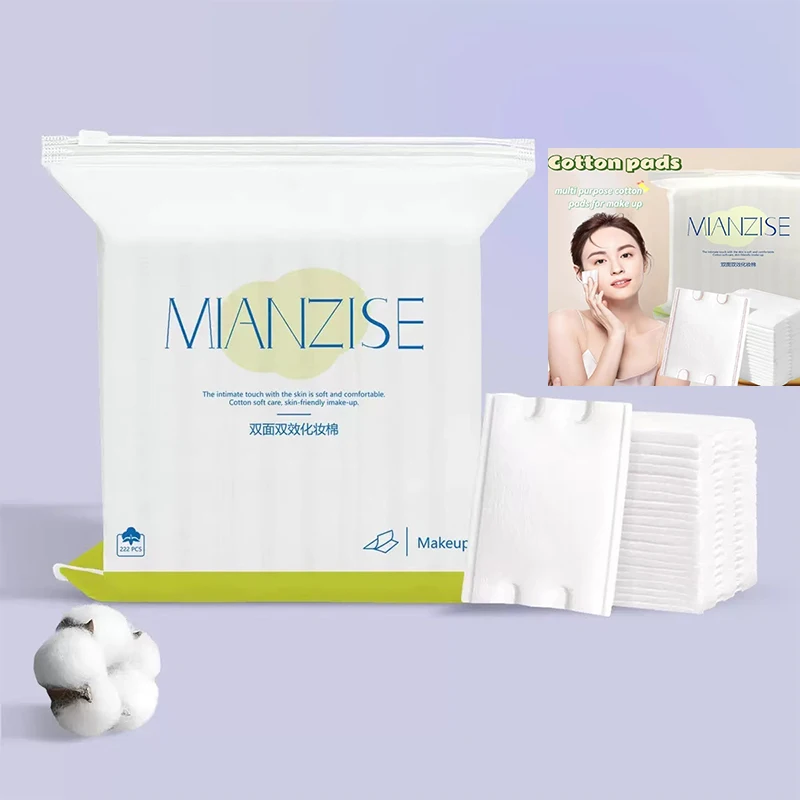 222 ชิ้นสแควร์เครื่องสําอางผ้าฝ้ายผ้าขนหนูทําความสะอาด, ผ้าฝ้ายประยุกต์ใช้เปียก, สําลีกําจัดแต่งหน้า, สําหรับโทนเนอร์พอกหน้าและทําความสะอาดเล็บ