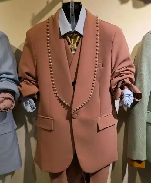 Vestido de boda de caballero para hombre, uniforme Formal de fiesta, chaqueta de manga larga con solapa, abrigo de fiesta de negocios, WA02