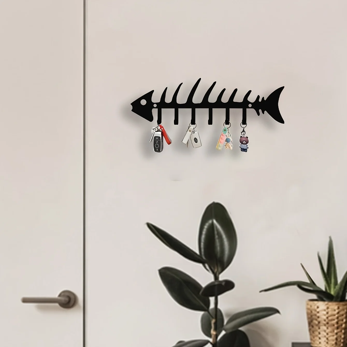 Metall-Wandhaken Schlüsselhalter, Fischgräten-Design Wandorganizer für Eingangsbereich-Aufbewahrung