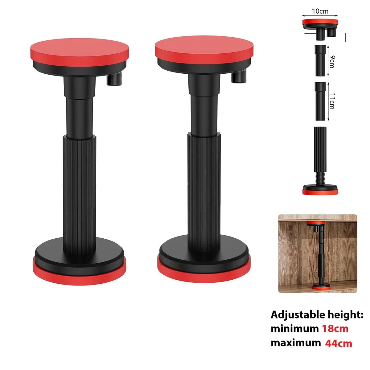 2 pezzi di supporto telescopico per risparmiare manodopera, struttura per cartongesso, strumento di sollevamento estensibile, asta di sollevamento, 200 kg, cuscinetto di carico