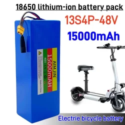 18650 13S4P 48V 15000mAh Lithium ion Rechargeable Battery Pack with Built in BMS Electric Scooter Bicycle Replacement Battery