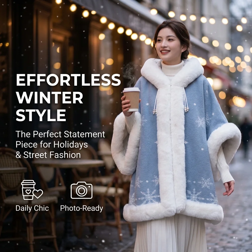 Women Elegant Knitted Cape Coat Warm Fringed Shawl Wrap Soft Open Front Poncho Bridal Evening Cover Up Autumn Winter Jacket
