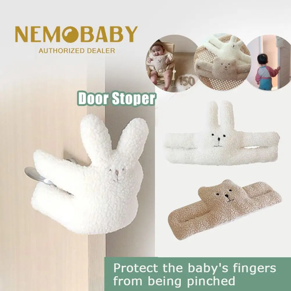 Fashion Prevent Slamming Proofing Door Stopper Soft Anti-pinch Guard Doll Finger Door Safety Proofing Stopper Bear Texture T2L9