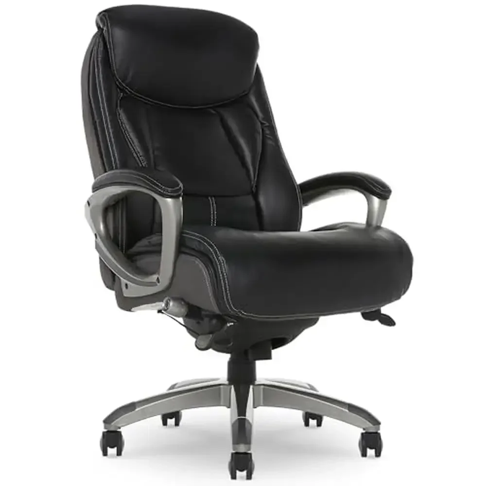 Ergonomic Executive Office Chair with Smart Layers Technology Contoured Lumbar ComfortCoils Black Leather/Mesh Adjustable