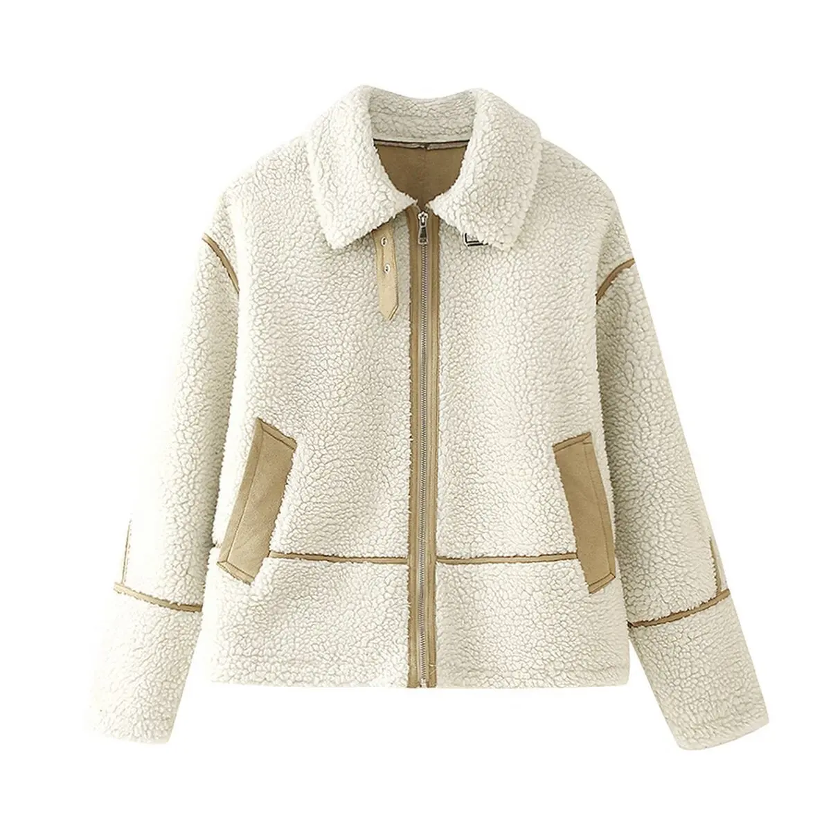 

Осенние и зимние куртки для женщин в Европе и Америке, модное флисовое пальто, сохраняющее тепло, сохраняющее тепло, удобный тренд для отдыха