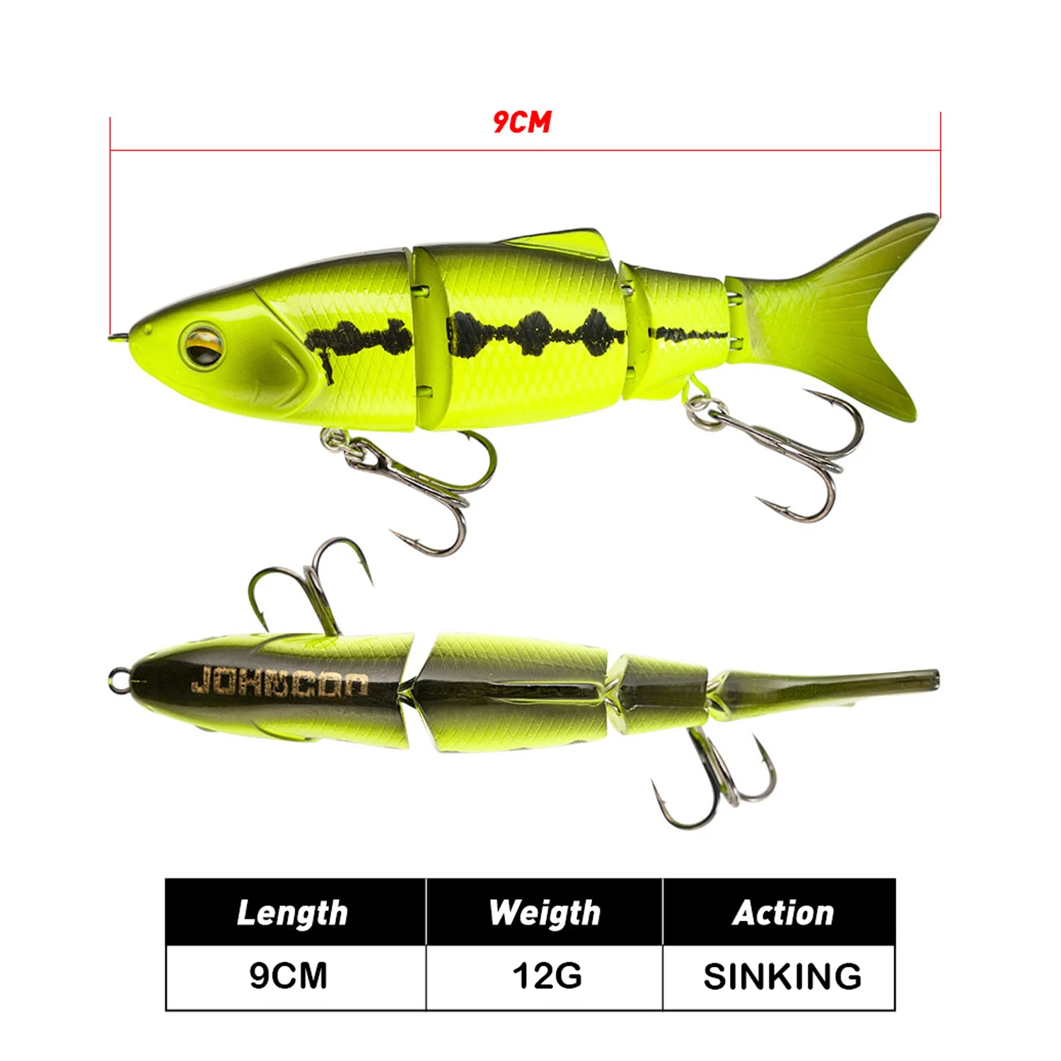 Sinking Minnow articulado – Señuelo swimbait duro para lubina y lucio