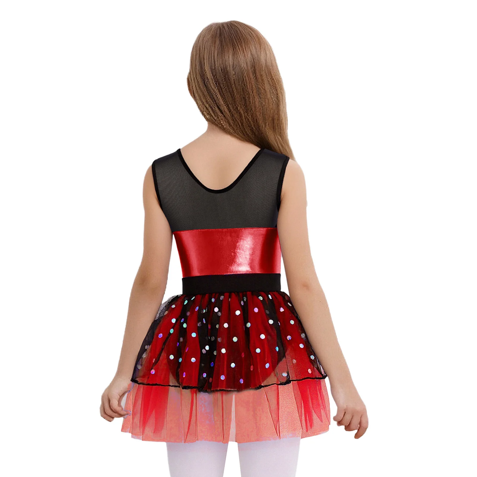 Crianças meninas ballet jazz dança palco desempenho tutu vestidos sem mangas pura malha tule vestido com headwear para festa de aniversário