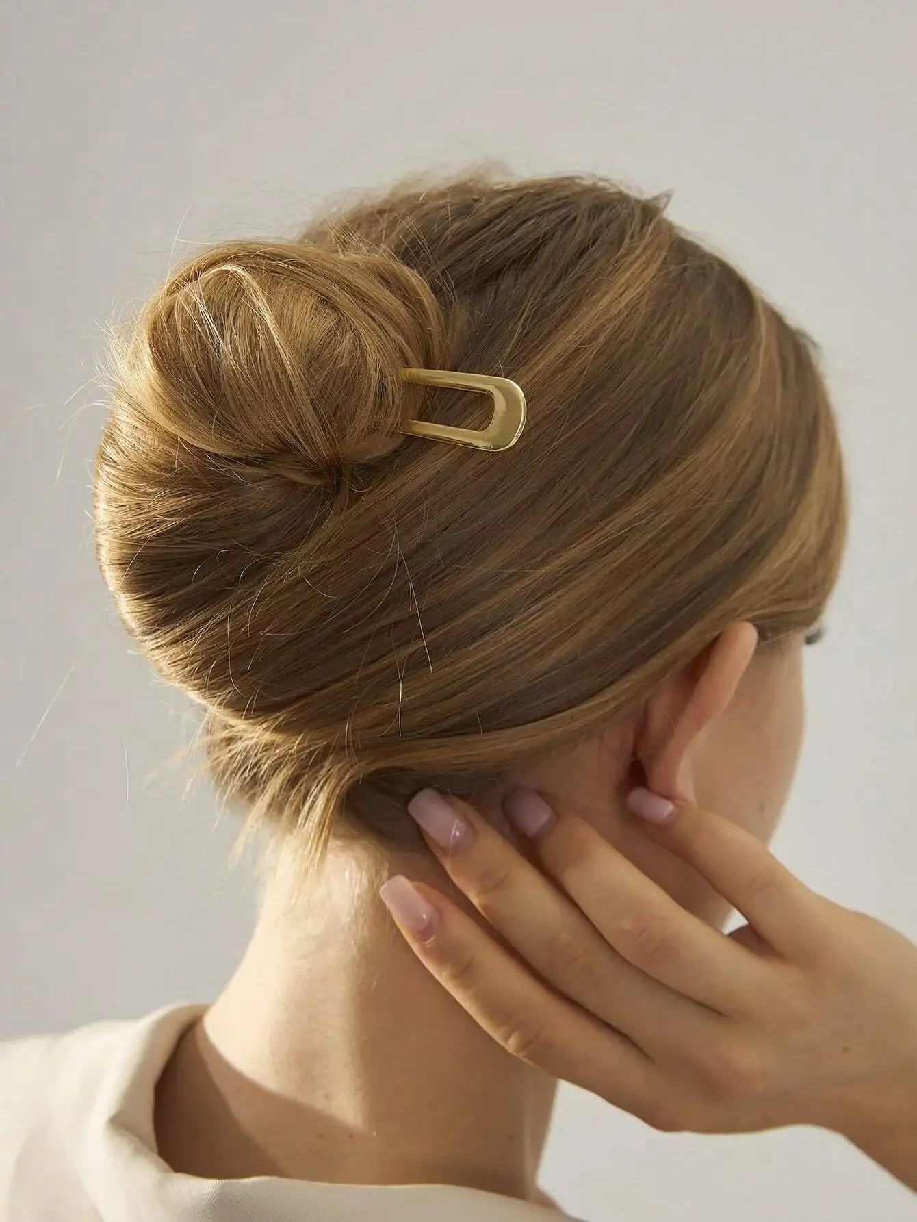 

1pc Personalized Geometric UShaped Zinc Alloy Hair Clip,Elegant Hair Accessory,Gold Hair Claw Clip,Hair Barrette,School Supplies