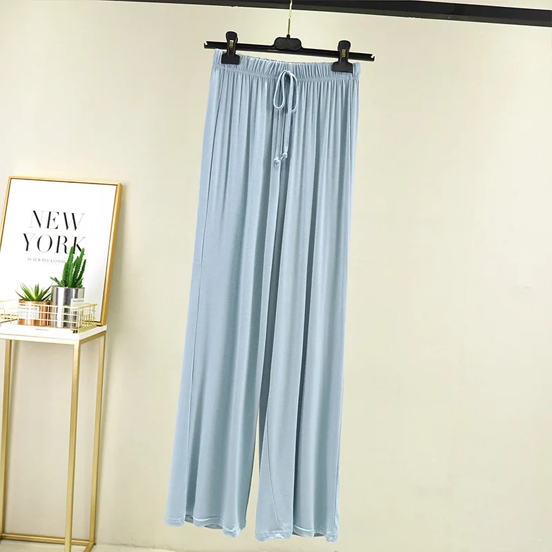 سراويل بيجامة كاجوال مستقيمة الساق للنساء النسخة الكورية الجديدة سراويل منزلية عالية الخصر سراويل نوم مريحة للفتيات #4