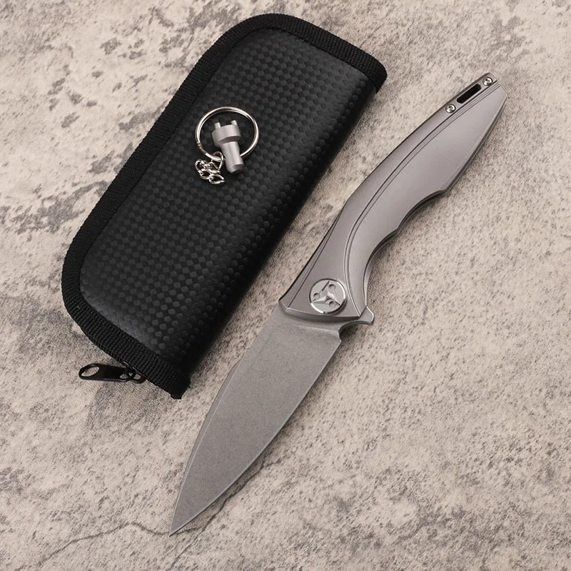 Gift collection M390 steel sheet folding TC4 titanium alloy handle outdoor camping fishing survival EDC tool knife