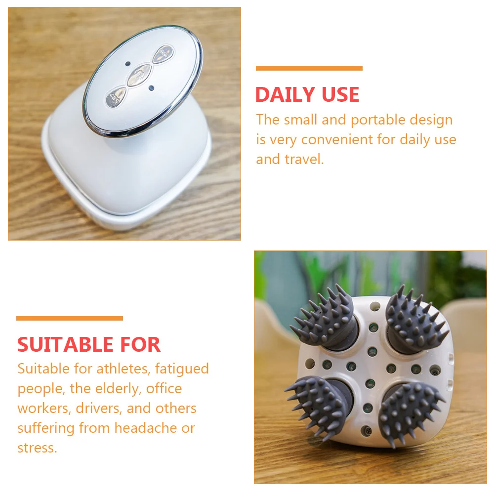 

1Set Head Scalp Massager Premium Silicone ABS Portable Design Relaxing Machine for Athletes Office Workers Stress Relief