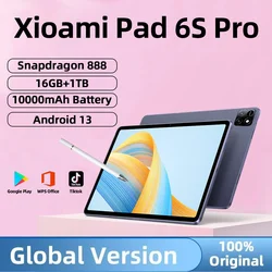 Global Version Original Pad 6S Pro HD 4K Android 13.0 Snapdragon 888 11inch 16GB+1TB 10000mAh Tablet PC 5G Dual SIM WIFI Mi Tab