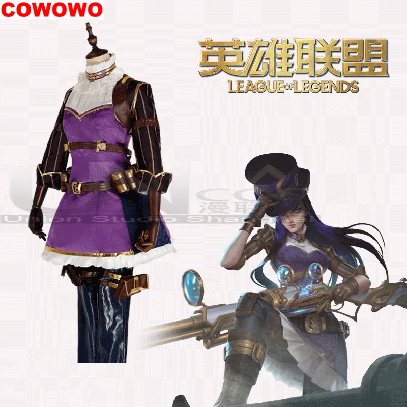 COWOWO-Costume de Cosplay Lol Caitlyn Subdue, Uniforme de ix, Vêtements