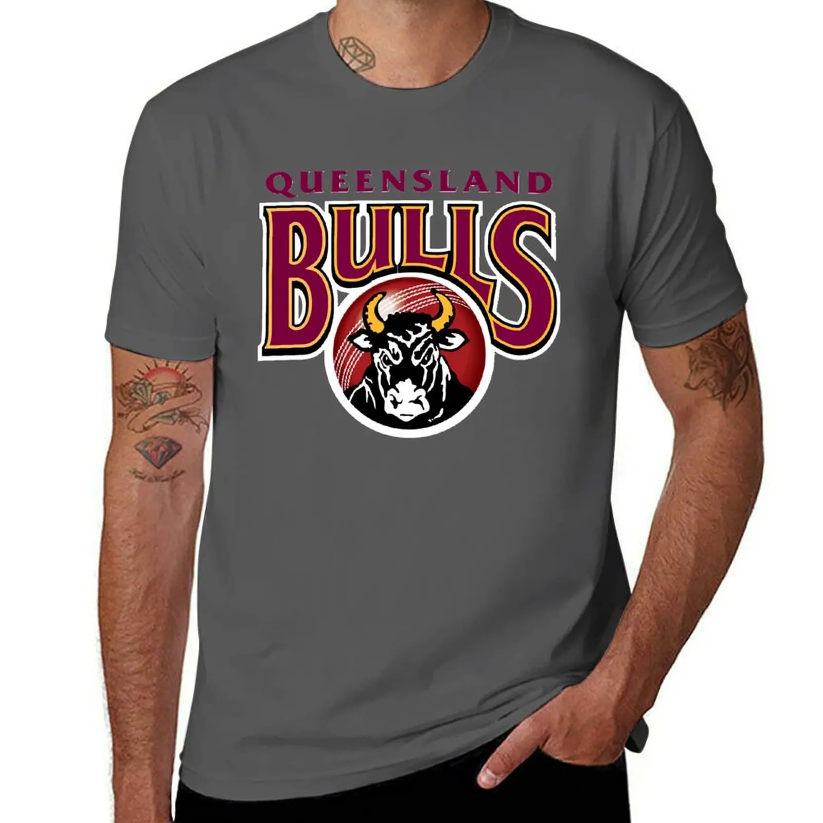Camiseta Essential Queenslands Bulls, camisa básica informal de algodón de manga corta
