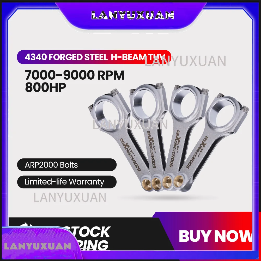 

2026 Conrods EN24 Connecting Rods ARP Bolt for Honda Acura TSX 2.4L K24 K24A4 152mm Bellie Belias Balanced Floating SHot Peen TU