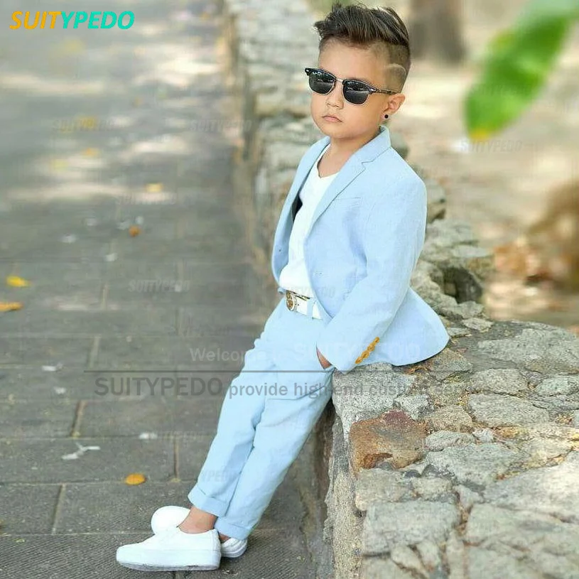 Formal Boy's Suit Sets Homecoming Tailor-made Kids Slim Fit Blazer Pants 2 Pieces School Activities Fashion Children Costumes