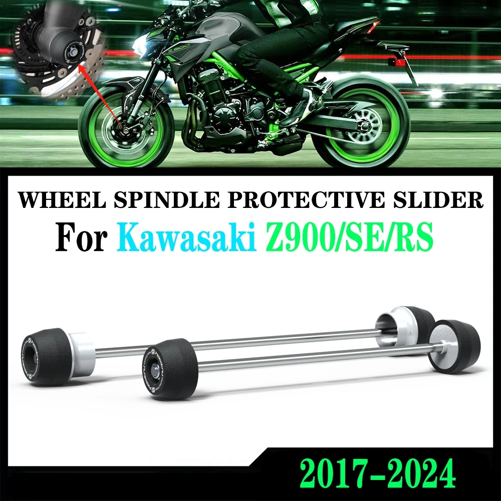 

For Kawasaki Z900 Z900SE Z900RS 2017-2024 Motorcycle Front & Rear Axle Fork Crash Sliders Wheel Protection