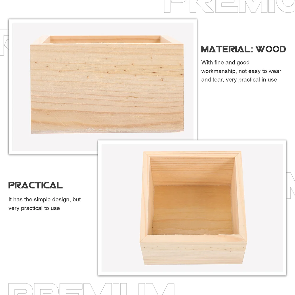 4 Pcs Crate Handicraft Wooden Box Boxes for Crafts Jewelry Unpainted Nesting Crates