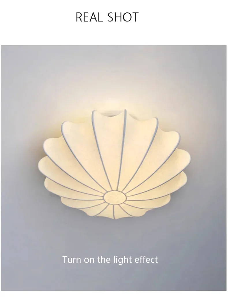 Nordic Silk E27 LED Ceiling Light Minimalism White