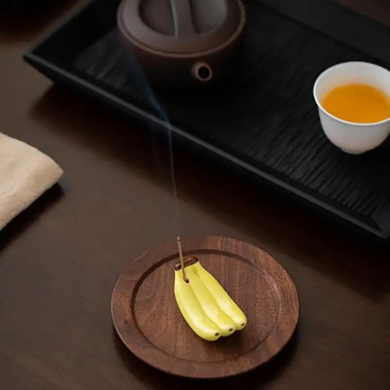 1pcs Ceramic Cute Bananas Incense Stick Holder Incense Insertion Incense Tray Home Decor Office Teahouse Living Room Ornament
