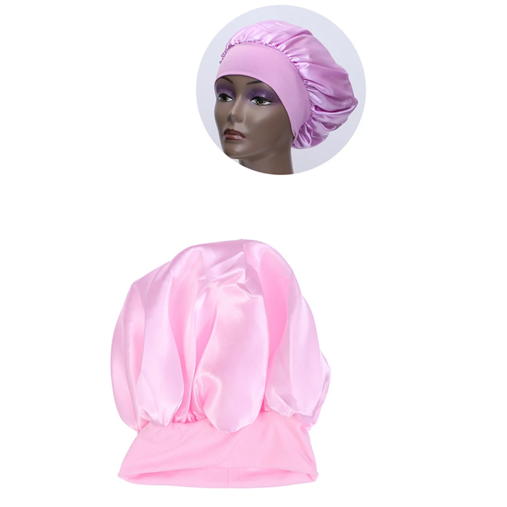 

High Elastic Headband Satin Sleep Bonnet Wide Side Sleeping Broadside Miss