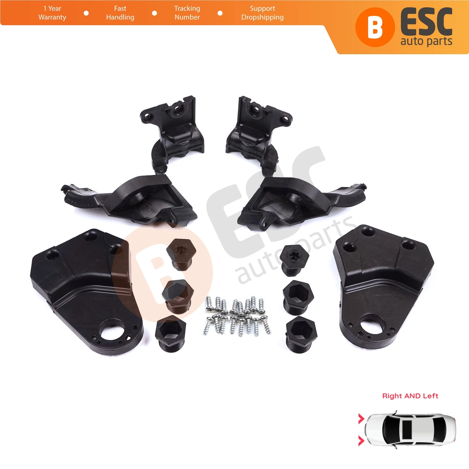 EHL572 Headlight Holder Mount Repair Bracket Tab Set Left Right Side for Mercedes E Class W213 X213 W238 C238 A238 2016-2020