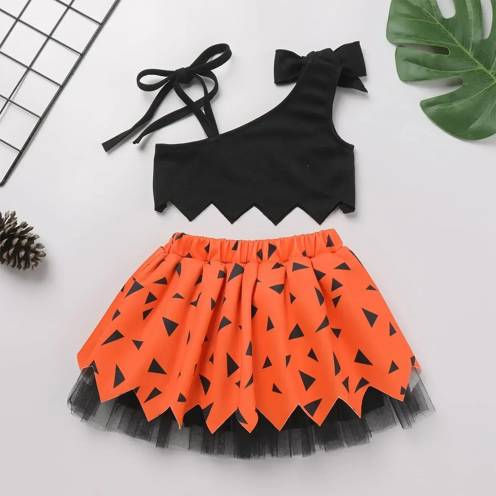 Baby Prähistorisches Höhlenmensch-Cosplay-Outfit Kleinkind Primitives Bedrucktes Kleid mit Shorts Kinder Geburtstags-Foto-Party-Kostüm – Detail 6
