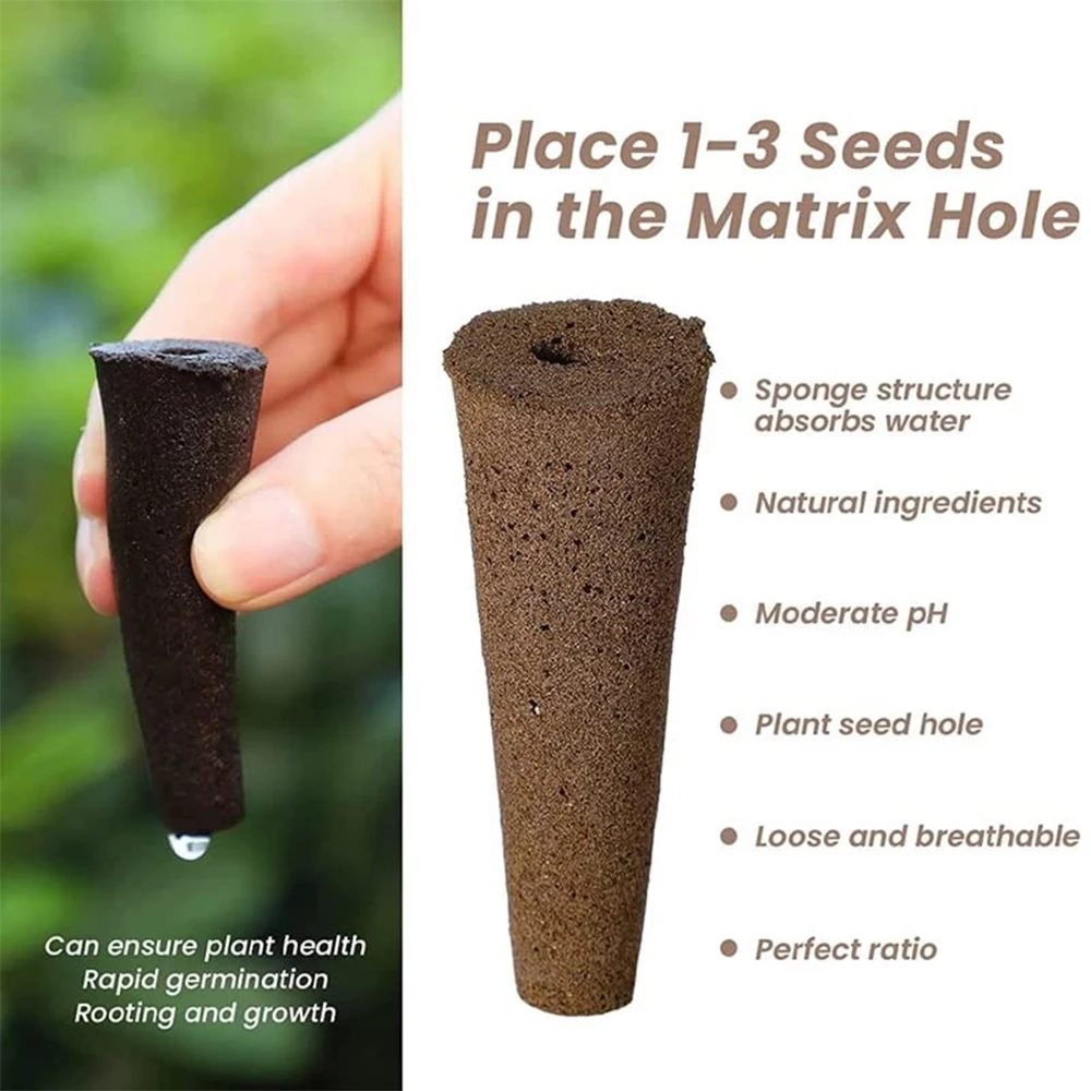 50Pcs Seed Grow Sponges Replacement Root Growth Sponges Seedling Starter Plugs Seed Starting Seed Pod Hydroponic Garden Planting