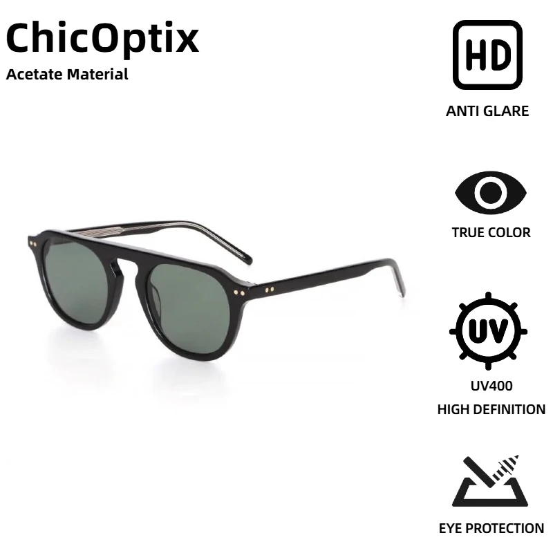 

ChicOptix Retro Fashion Men's Sunglasses Luxury Brand Designer Women's Trendy Acetate Sunglasses Gafas De Sol Muje Anti-Glare