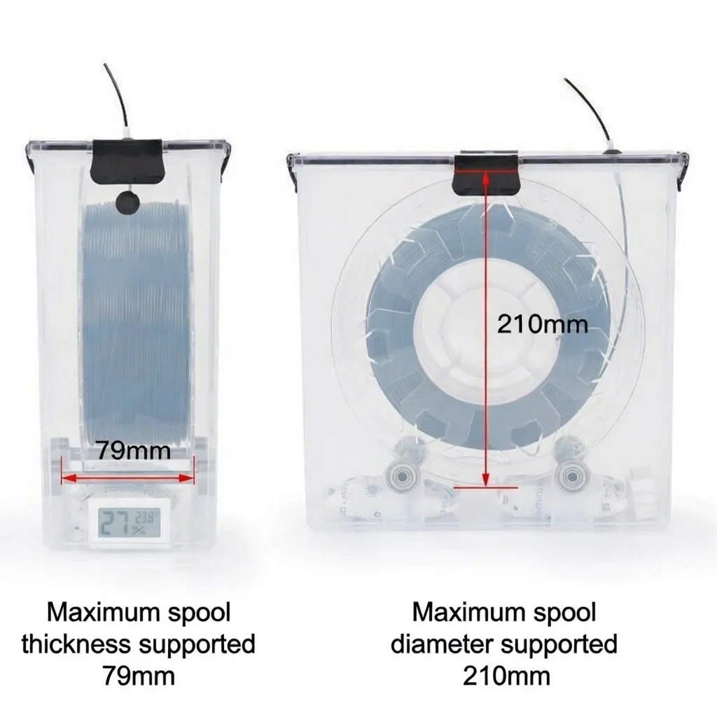 3D Printer Consumable Dry Box PLA 1KG Drying Case Dustproof Moistureproof PETG Sealed Storage Box For Creality Bambu Lab Machine