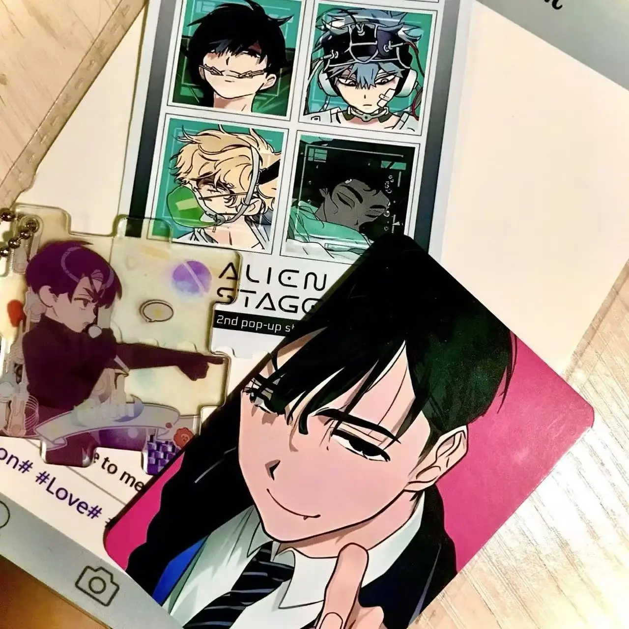 ALIEN STAGE ACG Puzzle Form Mizi Acryl Anhänger Sua Figur Doppelseitig Gemusterter Schlüsselanhänger Lvan Zubehör Luka Toys Hyuna