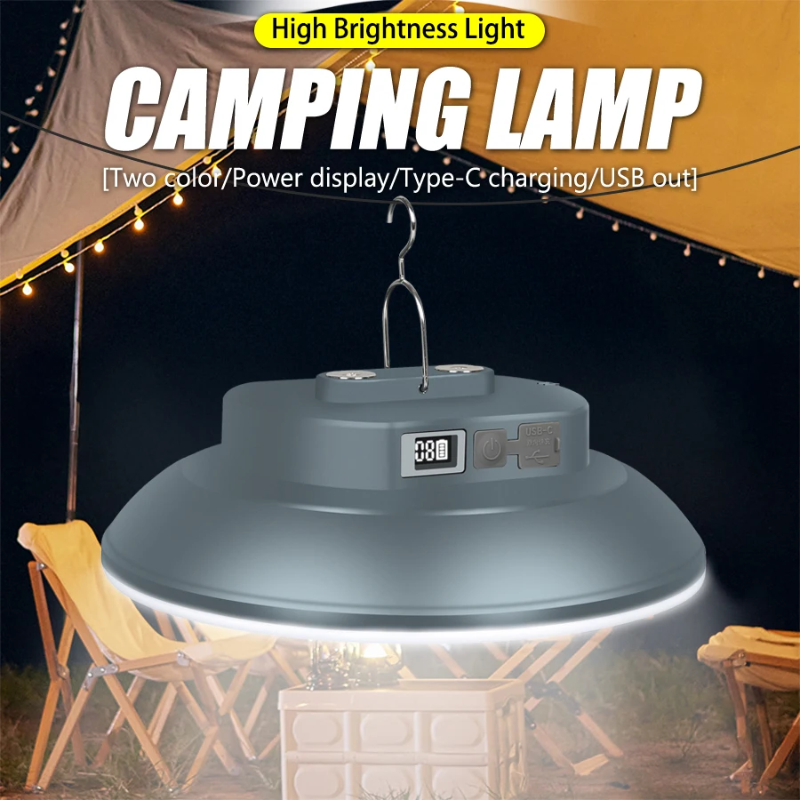 

Powerful LED Lantern with Built-in 18000mAh Rechargeable Battery Magnetic Attraction Camping Light Emergency Lighting Flashlight