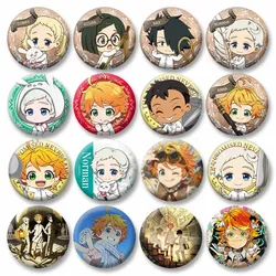 Classic Anime The Promised Neverland Tinplate Brooch Pins Emma Ray Norman Phil Cartoon Cosplay Badges Bag Clothes Accessories