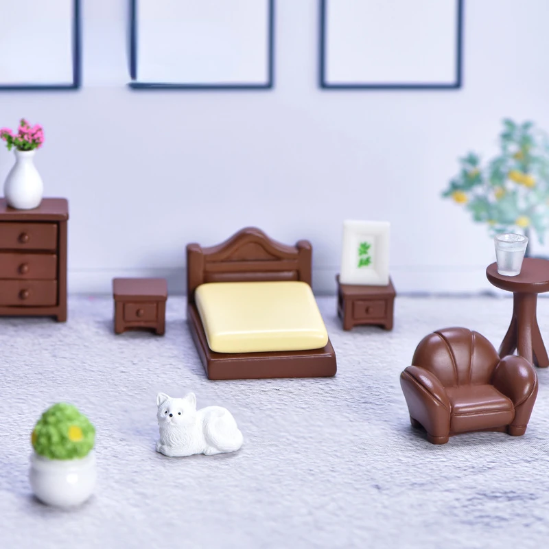 Petit canapé et tabouret miniatures, meubles de simulation, modèle de chaise, micro eau, café, bonsaï, ornements de paysage, courses, décoration de
