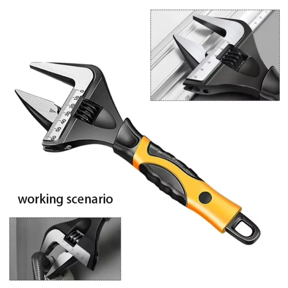 

CR-V Adjustable Wrench Large Opening Plumbing Repair Tool Universal Spanner High Quality High Hardness Bathroom Wrench House