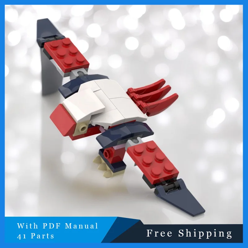 

41 шт. MOC креативный строительный блок для животных, модель красного орла, детские игрушки для самостоятельной сборки, костюм, подарки-сюрпризы на Рождество, день рождения