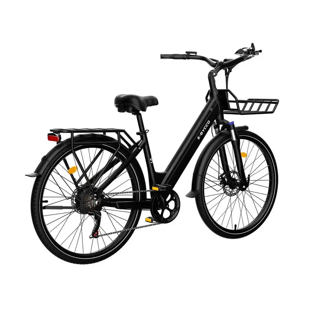E-BYCCO V1 elektrische fiets 500W 36V 15,6Ah 700C/28*1,5" instapmodel stadsfiets aluminium e-bike mechanische rem 7-versnellingen 45 km/u