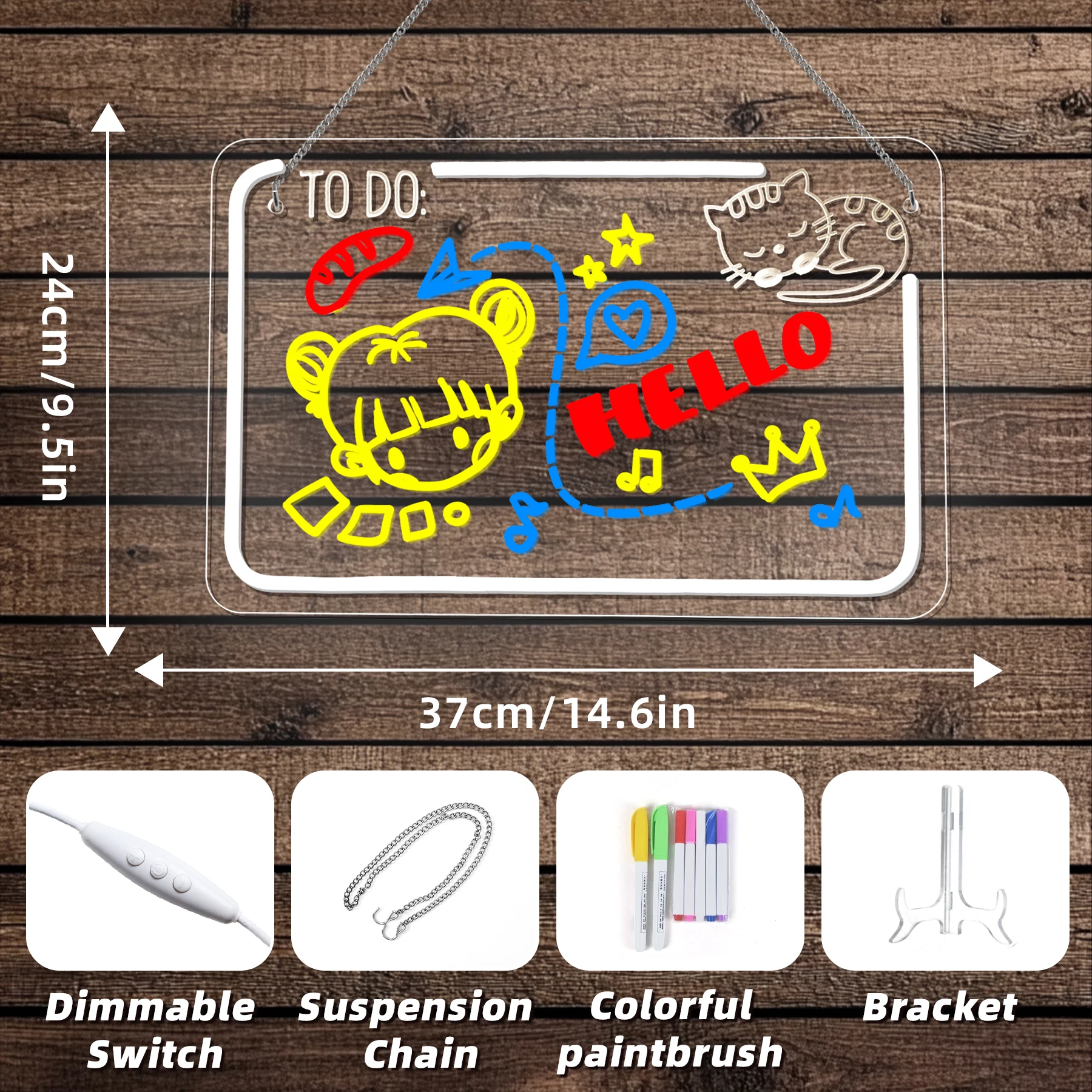 Back to School Neon Sign DIY Writing Board Light up Note Board Led Drawing Board for Office School Home for Kids Gifts 