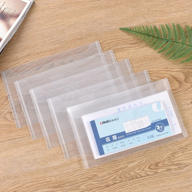 

30pcs/lot Transparent Envelope PP File Bag A4 Document Filing Waterproof Storage Bag Large Capacity Contract Office Stationery