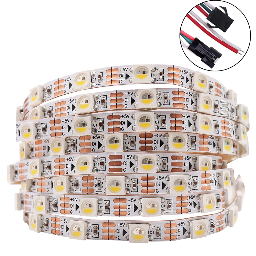 Addressable SK6812 MINI 3535 5050 RGB RGBW led pixel strip 4mm/5mm RGBNW RGBWW WWA 60LEDs/m 5V full color as WS2812B 1m 2m 5M