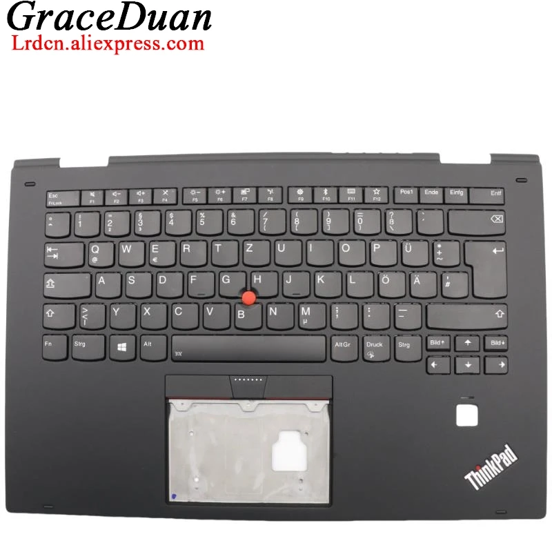 DE German Black Keyboard Upper Case Palmrest Shell Cover For Lenovo Thinkpad X1 Yoga 2nd Gen 2 G2 01HY813 01HY853 01HY893 01HY93