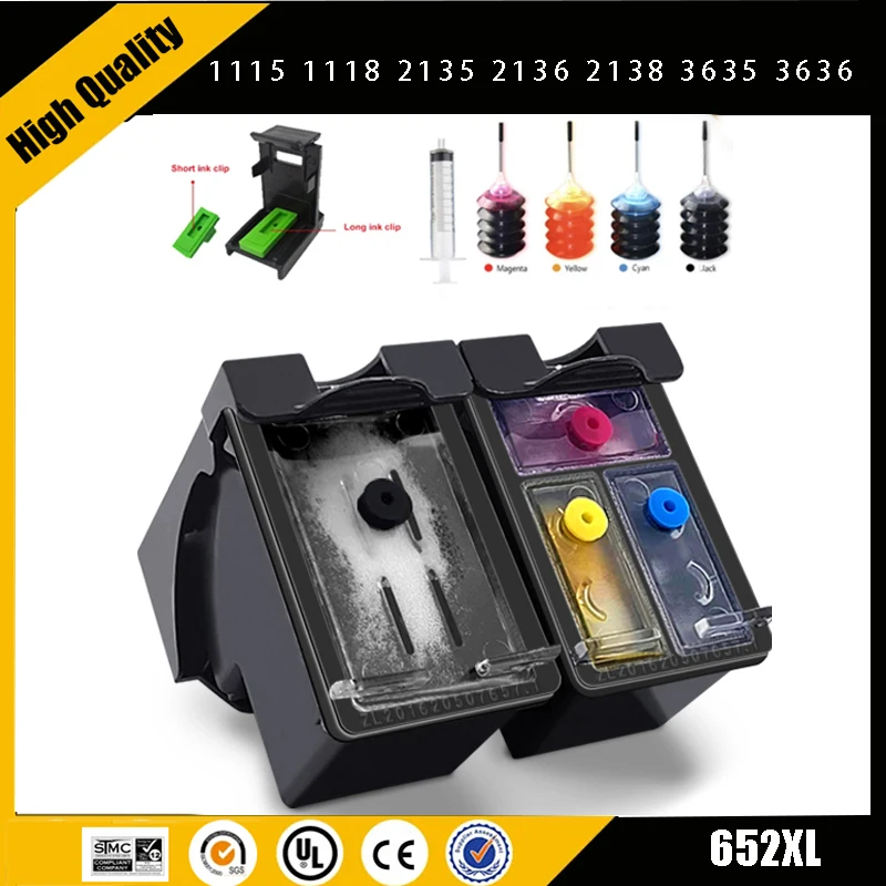 

einkshop Remanufactured HP 652 652XL HP652 Ink Cartridge Replacement for Deskjet 1115 1118 2135 2136 2138 3635 3636 3638 3838