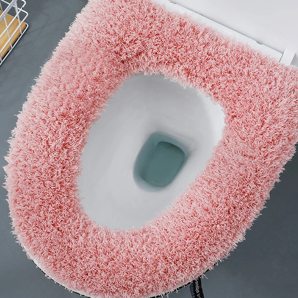 

2Pcs High-Quality Flannelette Toilet Seat Cushion Zipper Type Portable Winter Pad Durable Easy to Install and Clean