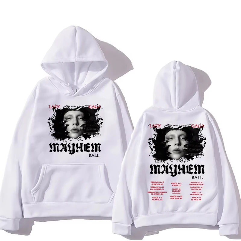 ليدي غاغا ذا ماهيم بول تور 2026 هوديس للنساء والرجال ملابس جمالية برسومات جرافيك للجنسين لخريف وشتاء الهيب هوب ملابس الشارع #2