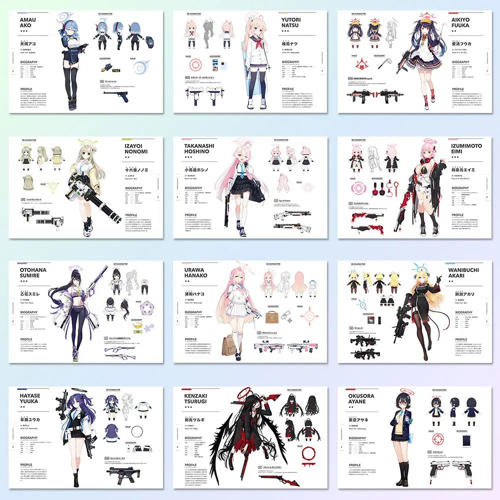 48Pcs Game Anime Stickers Cartoon Decal Blue Archive Takanashi Hoshino Laptop Phone Bike Car Waterproof stickers Gift