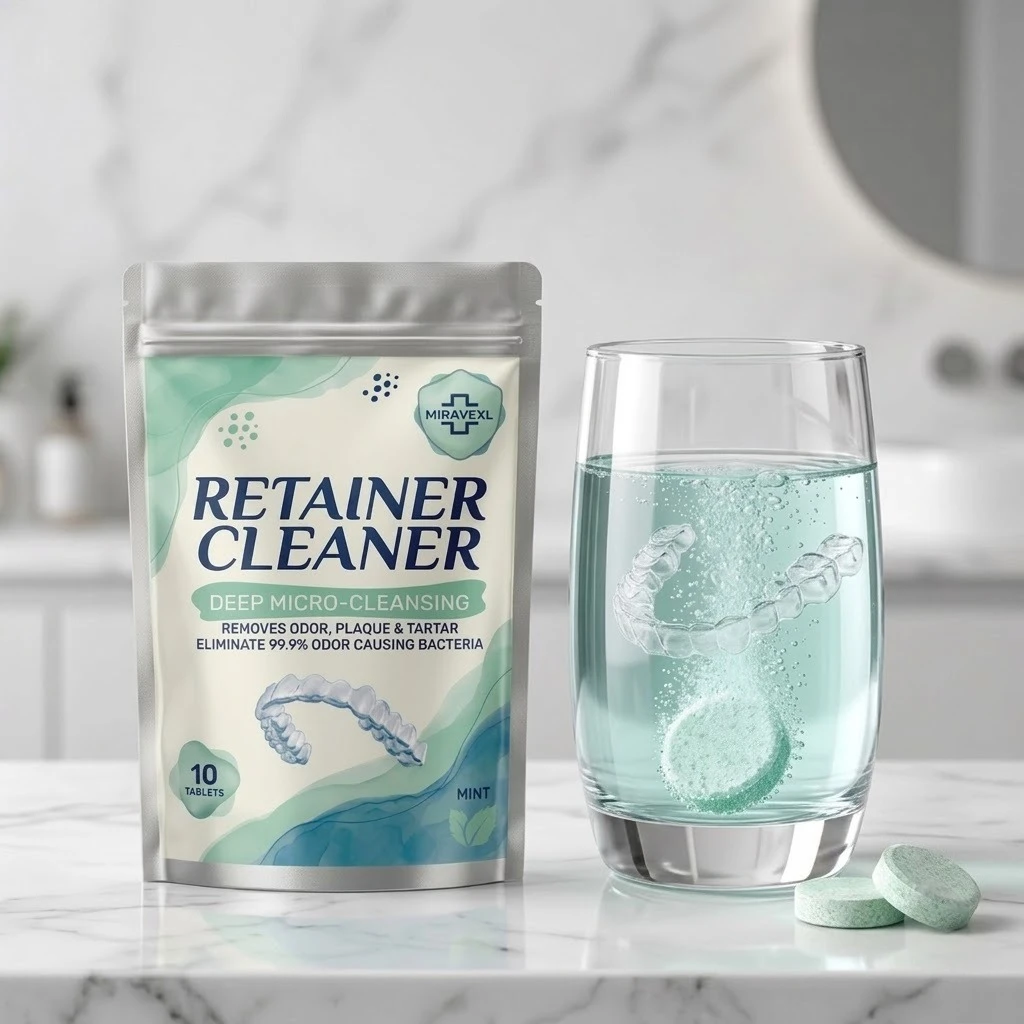 MIRAVEXL Dental Cleaning Tablets, Deep Clean Plaque & Bad Odor, Whitening Care for Retainer Aligner Night Guard False Teeth