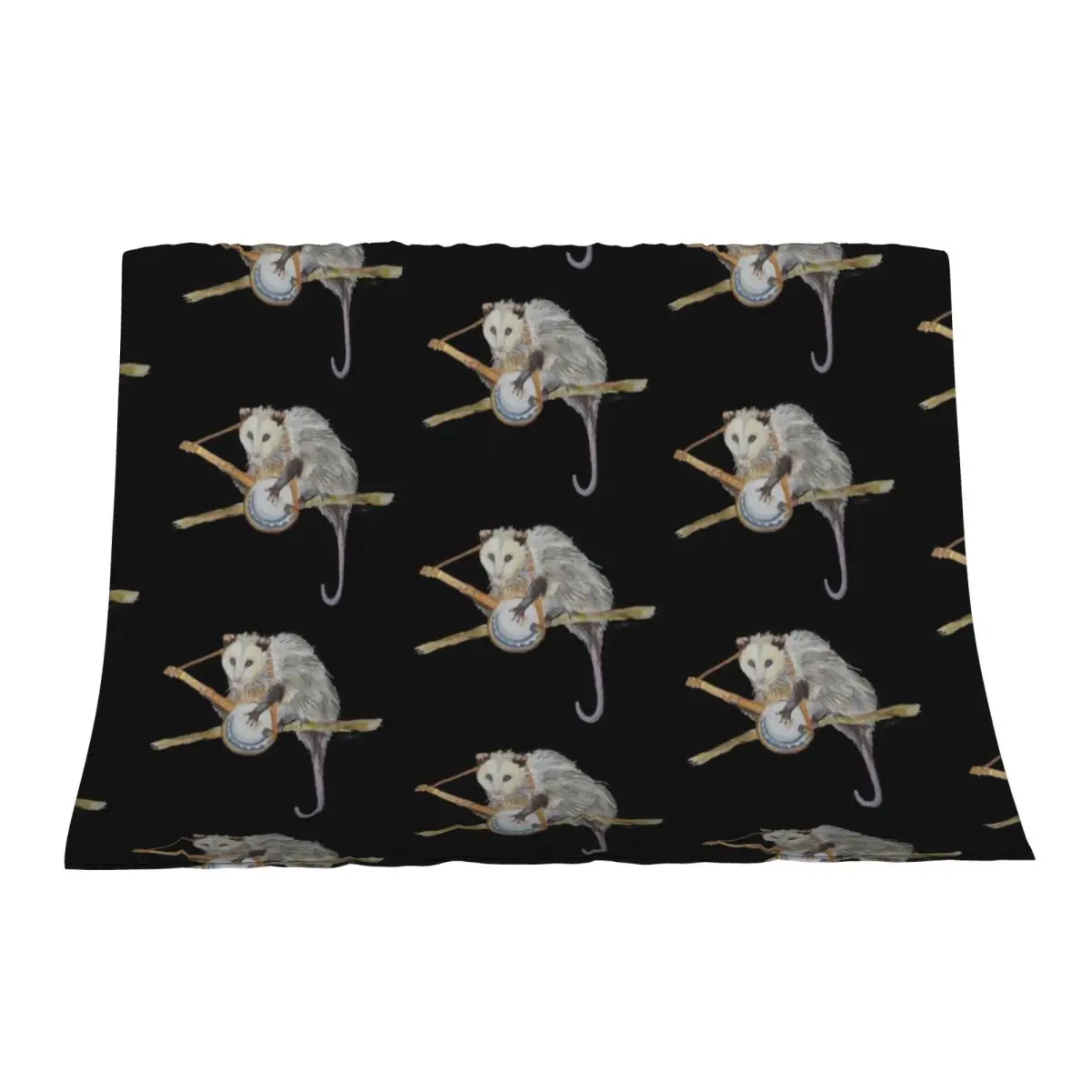 

Trash Banjo Opossum Throw Blanket Plush Hairys Sofas Blankets